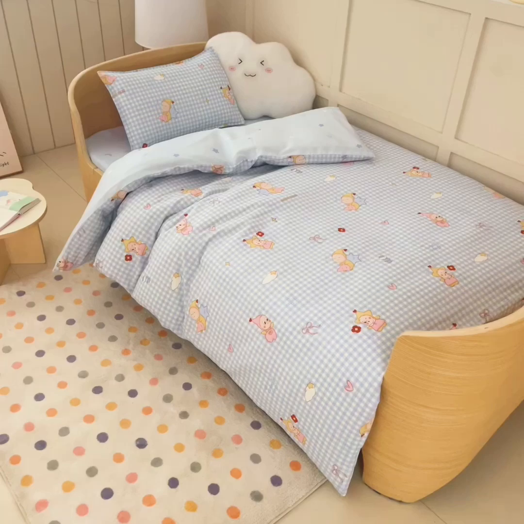 91家纺网 家纺一手货源 找家纺 鱼宝 2026新款全棉纯棉幼儿园套件-星愿系列 可爱宝宝