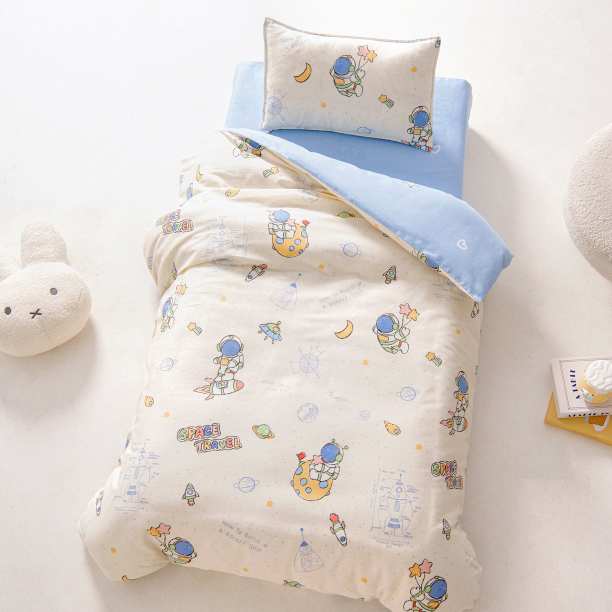 91家纺网 家纺一手货源 找家纺 鱼宝 2026新款全棉纯棉幼儿园套件-星愿系列 奇妙宇宙