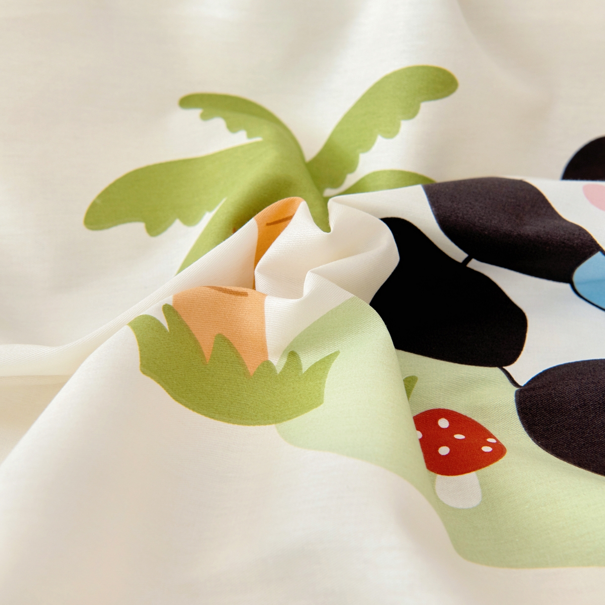 91家纺网 家纺一手货源 找家纺 鱼宝 2026新款全棉纯棉幼儿园套件-星愿系列 森林熊猫绿