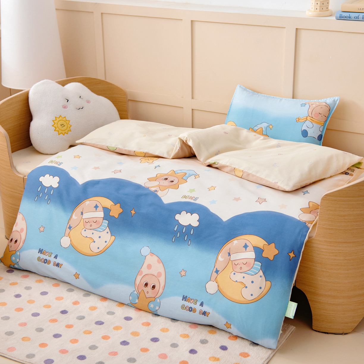 91家纺网 家纺一手货源 找家纺 鱼宝 2026新款全棉纯棉幼儿园套件-星愿系列 星梦童话