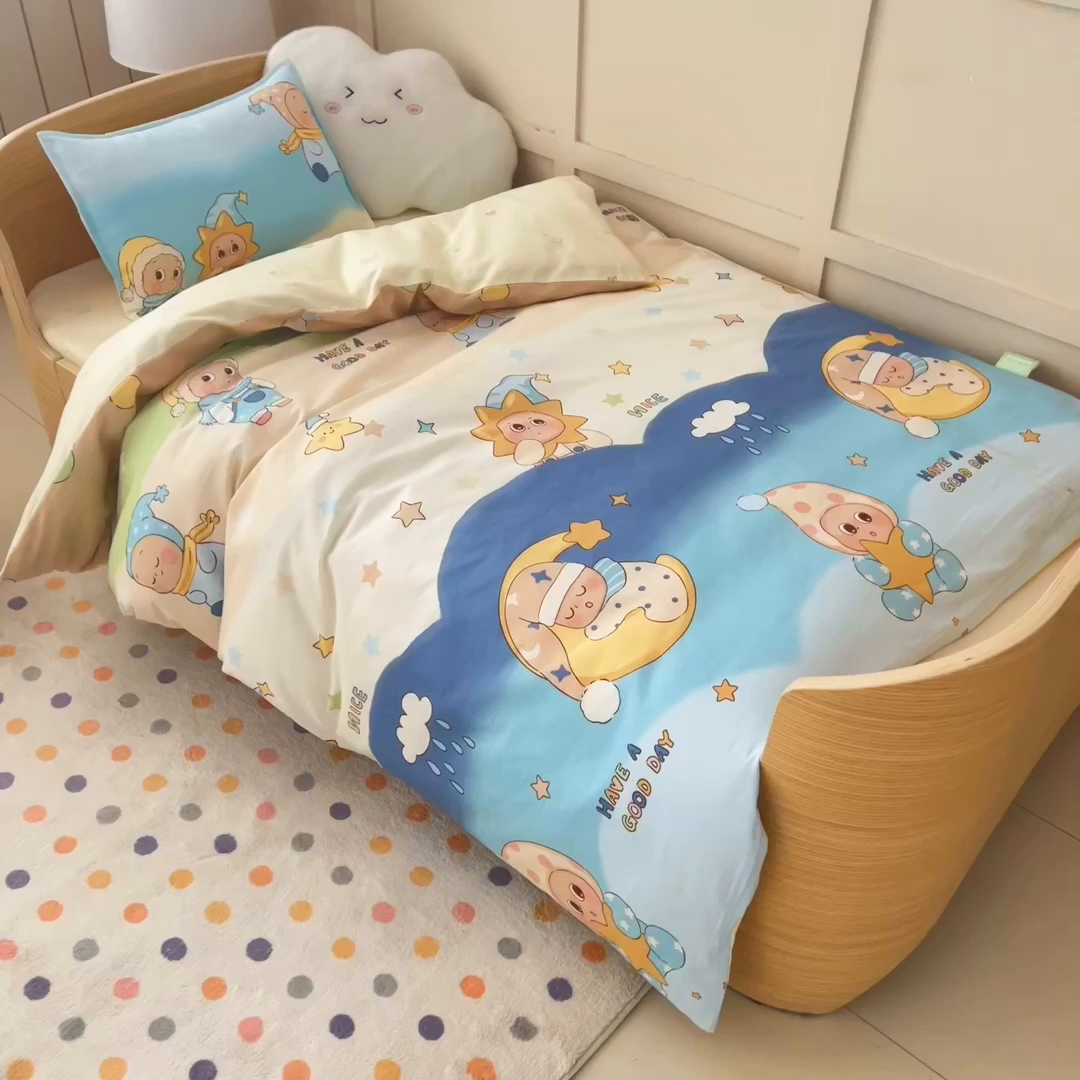 91家纺网 家纺一手货源 找家纺 鱼宝 2026新款全棉纯棉幼儿园套件-星愿系列 星梦童话