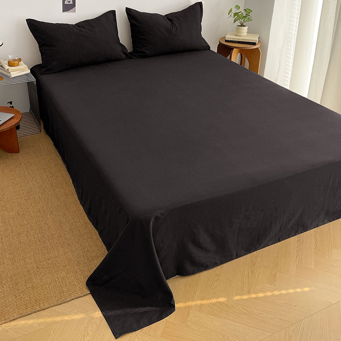 91家纺网 家纺一手货源 找家纺 优承佳生活馆 2026新款高克重无印风阳离子提花工艺三件套四件套单被套系列 （提供买家秀） 阳离子-暗夜黑