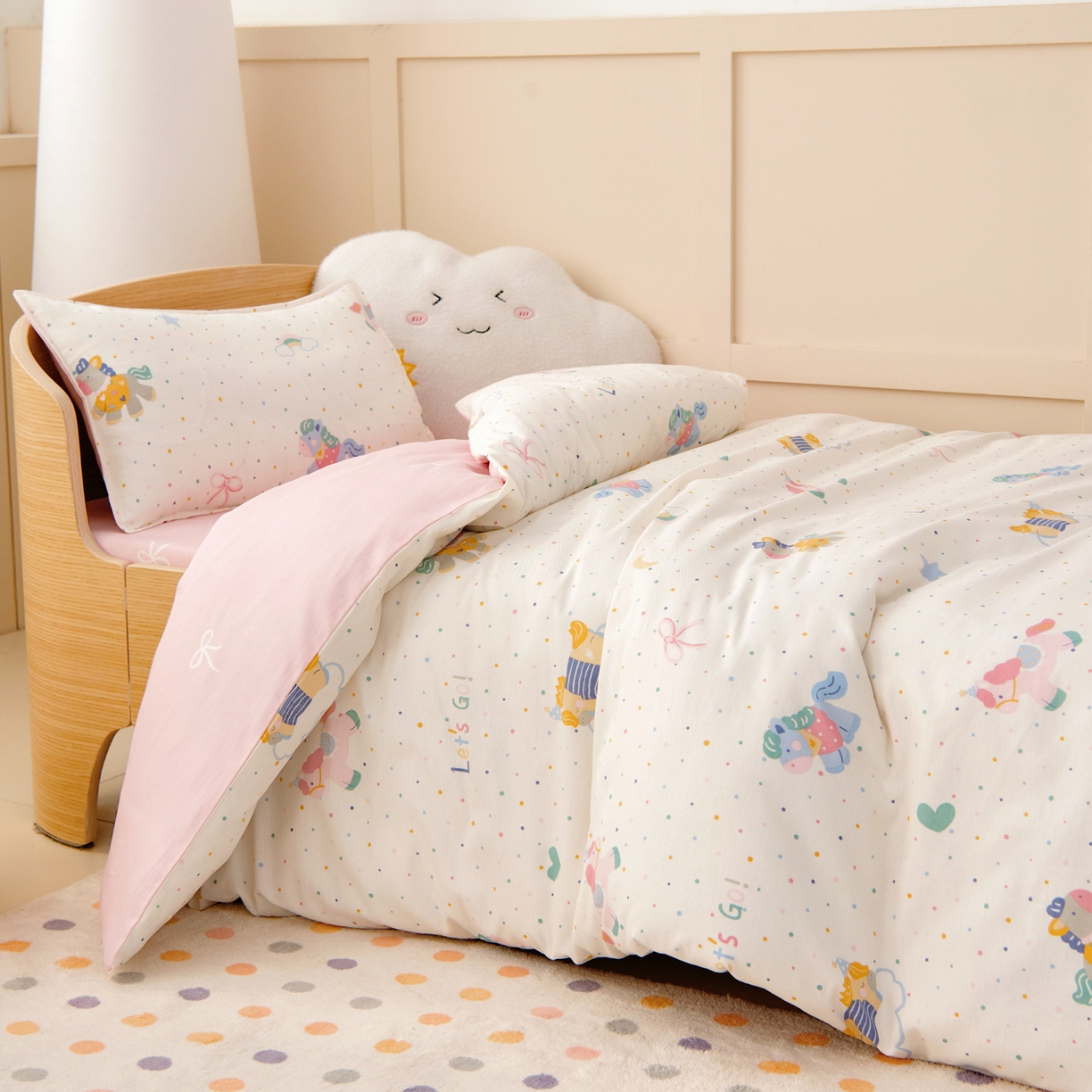 91家纺网 家纺一手货源 找家纺 鱼宝 2026新款全棉纯棉幼儿园套件-星愿系列 旋转木马