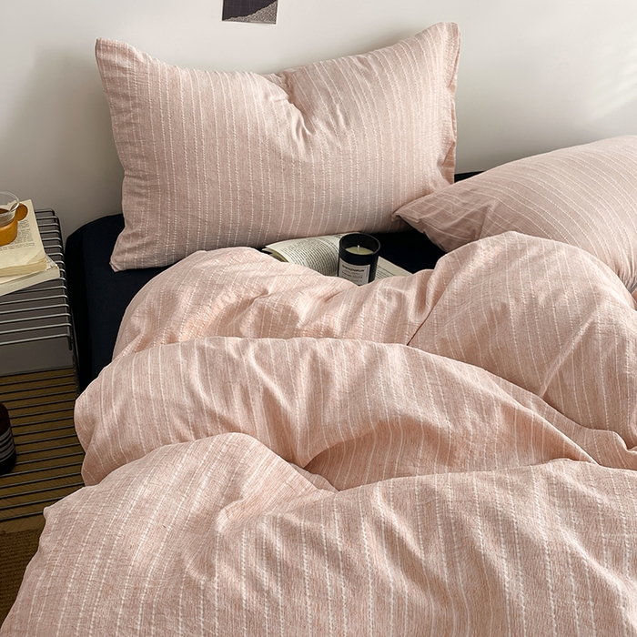 91家纺网 家纺一手货源 找家纺 优承佳生活馆 2026新款高克重无印风阳离子提花工艺三件套四件套单被套系列 （提供买家秀） 阳离子-淡粉+暗夜黑