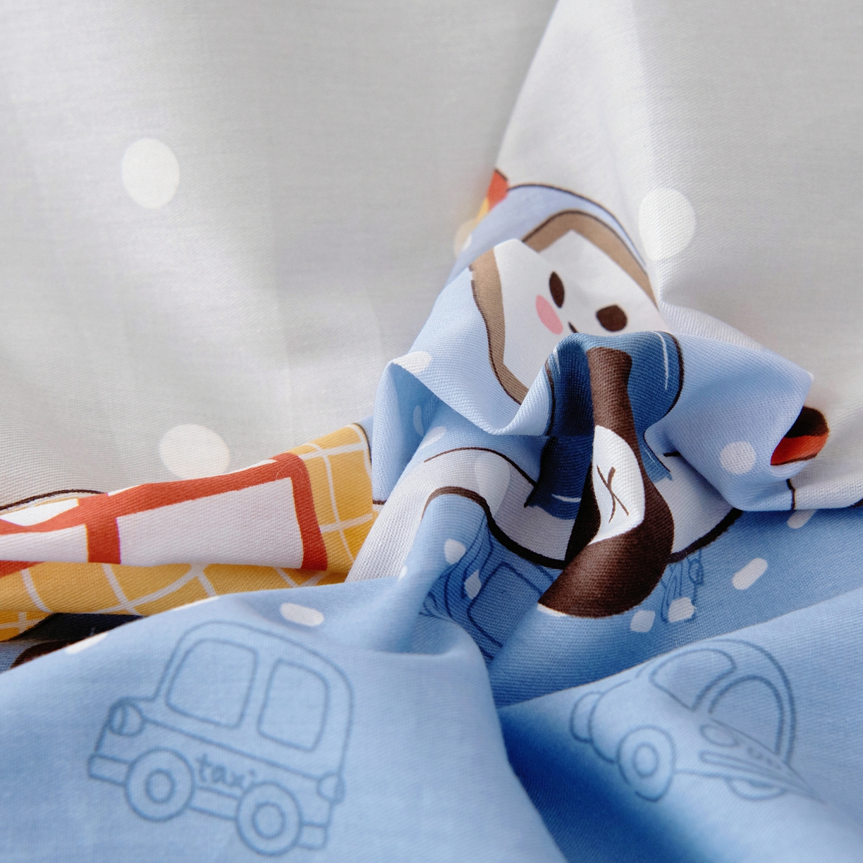 91家纺网 家纺一手货源 找家纺 鱼宝 2026新款全棉纯棉幼儿园套件-星愿系列 阳光车队