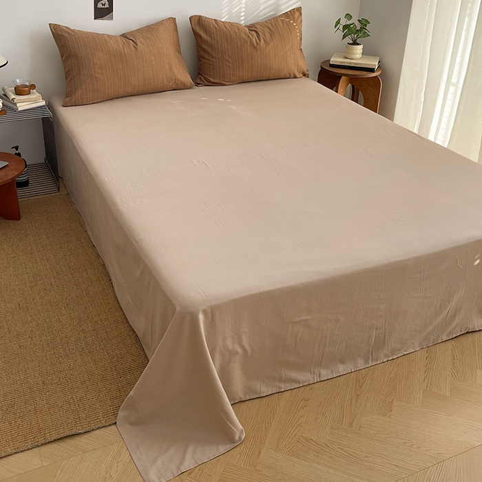 91家纺网 家纺一手货源 找家纺 优承佳生活馆 2026新款高克重无印风阳离子提花工艺三件套四件套单被套系列 （提供买家秀） 阳离子-焦糖色