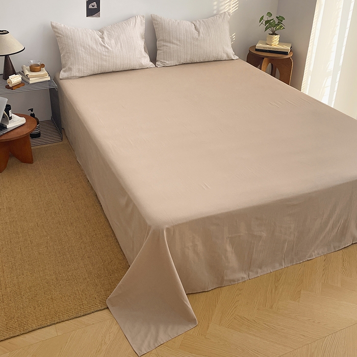 91家纺网 家纺一手货源 找家纺 优承佳生活馆 2026新款高克重无印风阳离子提花工艺三件套四件套单被套系列 （提供买家秀） 阳离子-奶咖色