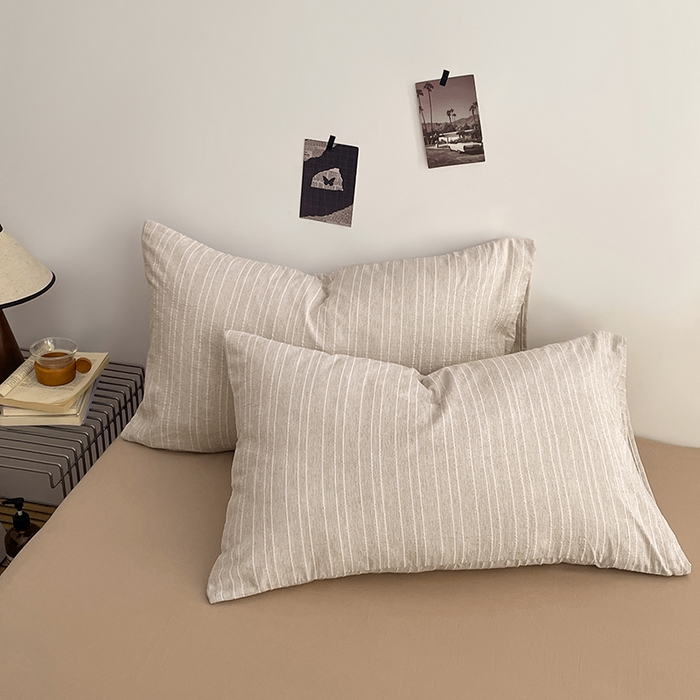 91家纺网 家纺一手货源 找家纺 优承佳生活馆 2026新款高克重无印风阳离子提花工艺三件套四件套单被套系列 （提供买家秀） 阳离子-奶咖色