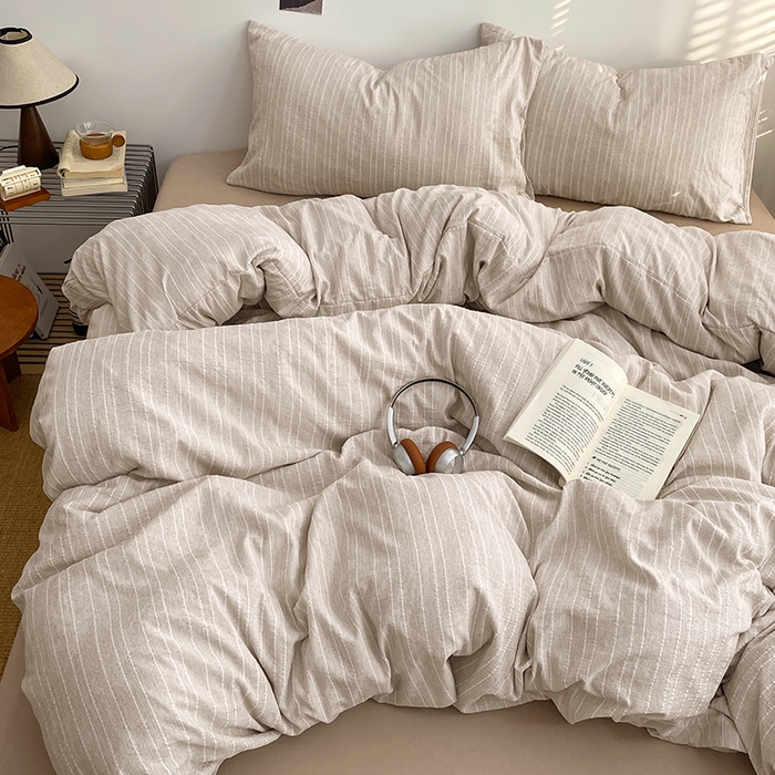 优承佳生活馆 2026新款高克重无印风阳离子提花工艺三件套四件套单被套系列 （提供买家秀） 阳离子-奶咖色