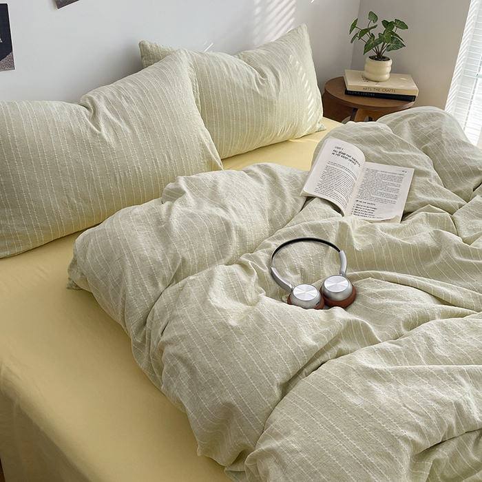 91家纺网 家纺一手货源 找家纺 优承佳生活馆 2026新款高克重无印风阳离子提花工艺三件套四件套单被套系列 （提供买家秀） 阳离子-浅茶色