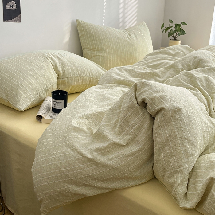 91家纺网 家纺一手货源 找家纺 优承佳生活馆 2026新款高克重无印风阳离子提花工艺三件套四件套单被套系列 （提供买家秀） 阳离子-浅茶色