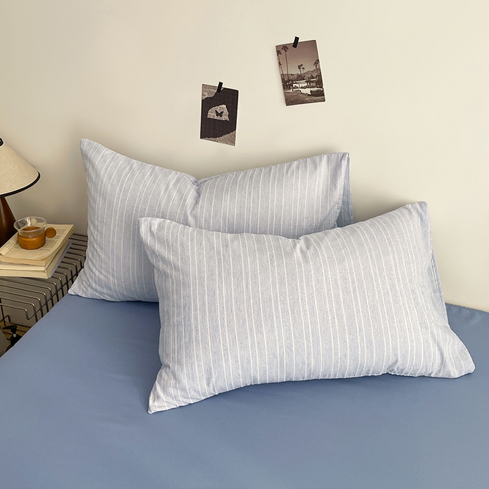 91家纺网 家纺一手货源 找家纺 优承佳生活馆 2026新款高克重无印风阳离子提花工艺三件套四件套单被套系列 （提供买家秀） 阳离子-浅雾蓝