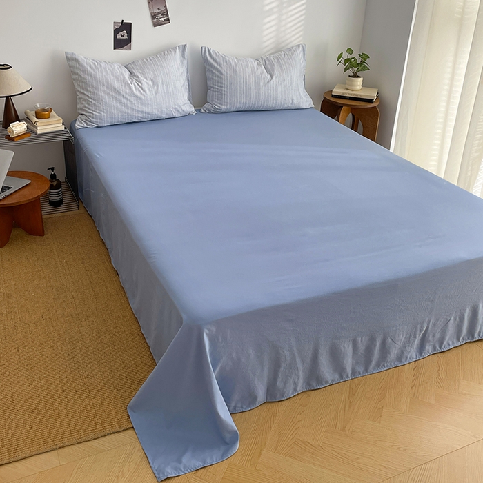 91家纺网 家纺一手货源 找家纺 优承佳生活馆 2026新款高克重无印风阳离子提花工艺三件套四件套单被套系列 （提供买家秀） 阳离子-浅雾蓝