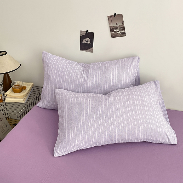 91家纺网 家纺一手货源 找家纺 优承佳生活馆 2026新款高克重无印风阳离子提花工艺三件套四件套单被套系列 （提供买家秀） 阳离子-香芋紫