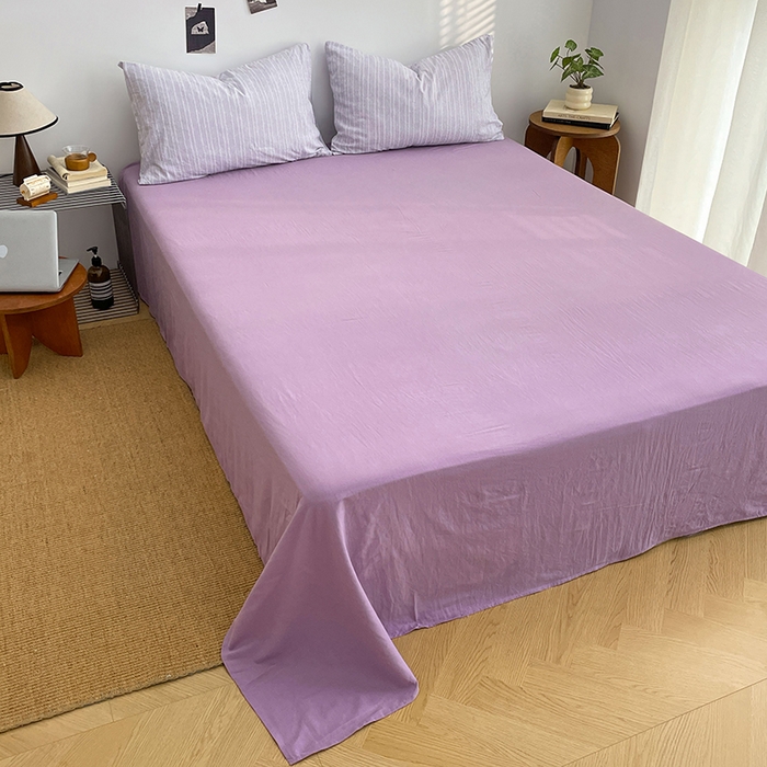 91家纺网 家纺一手货源 找家纺 优承佳生活馆 2026新款高克重无印风阳离子提花工艺三件套四件套单被套系列 （提供买家秀） 阳离子-香芋紫