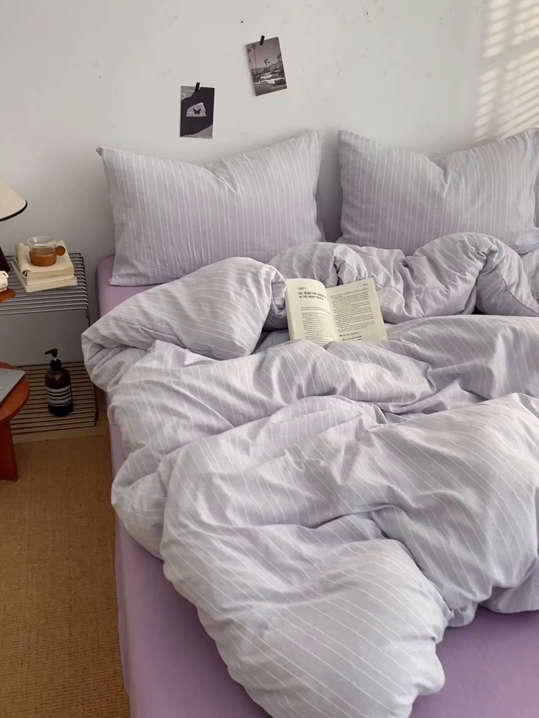 91家纺网 家纺一手货源 找家纺 优承佳生活馆 2026新款高克重无印风阳离子提花工艺三件套四件套单被套系列 （提供买家秀） 阳离子-香芋紫