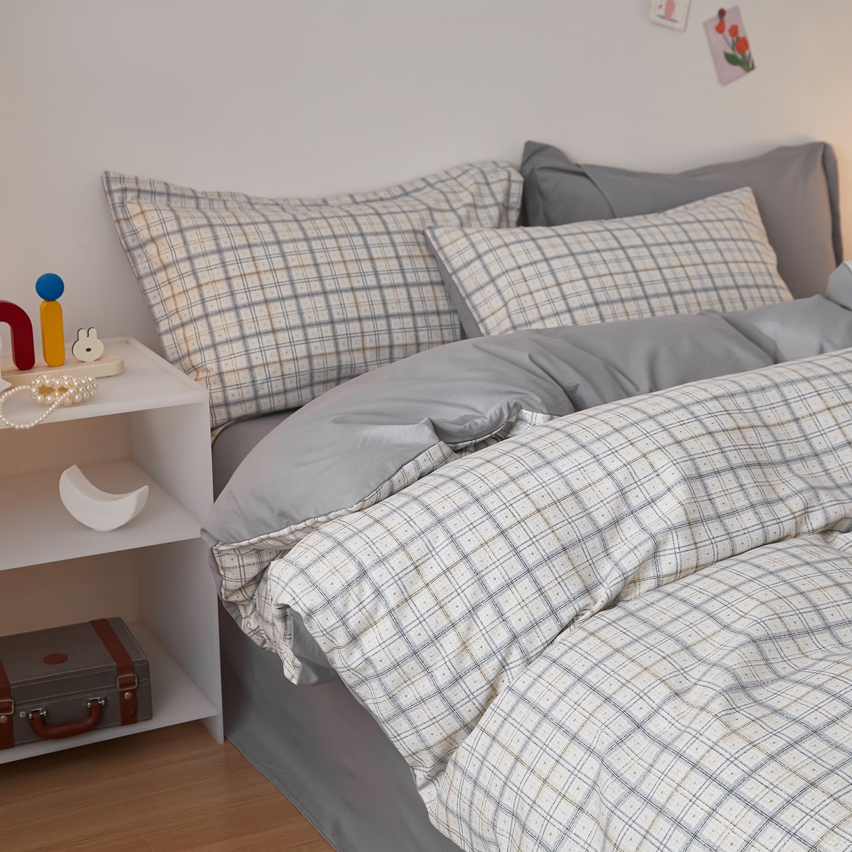 91家纺网 家纺一手货源 找家纺 梦纤绒 2026新款香云锦仿棉高克重四件套 布拉格灰