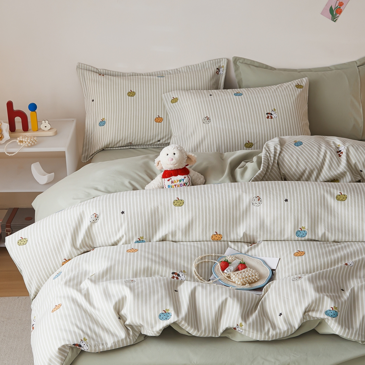 梦纤绒 2026新款香云锦仿棉高克重四件套 南瓜派