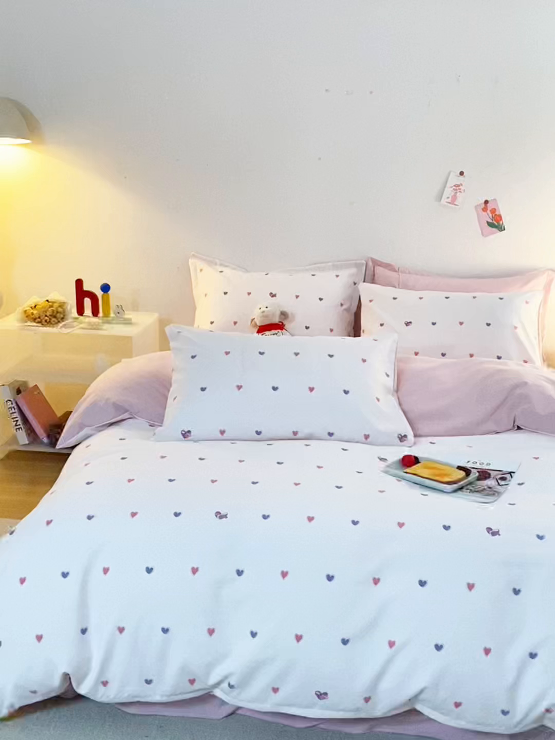 91家纺网 家纺一手货源 找家纺 梦纤绒 2026新款香云锦仿棉高克重四件套 甜梦撞色心