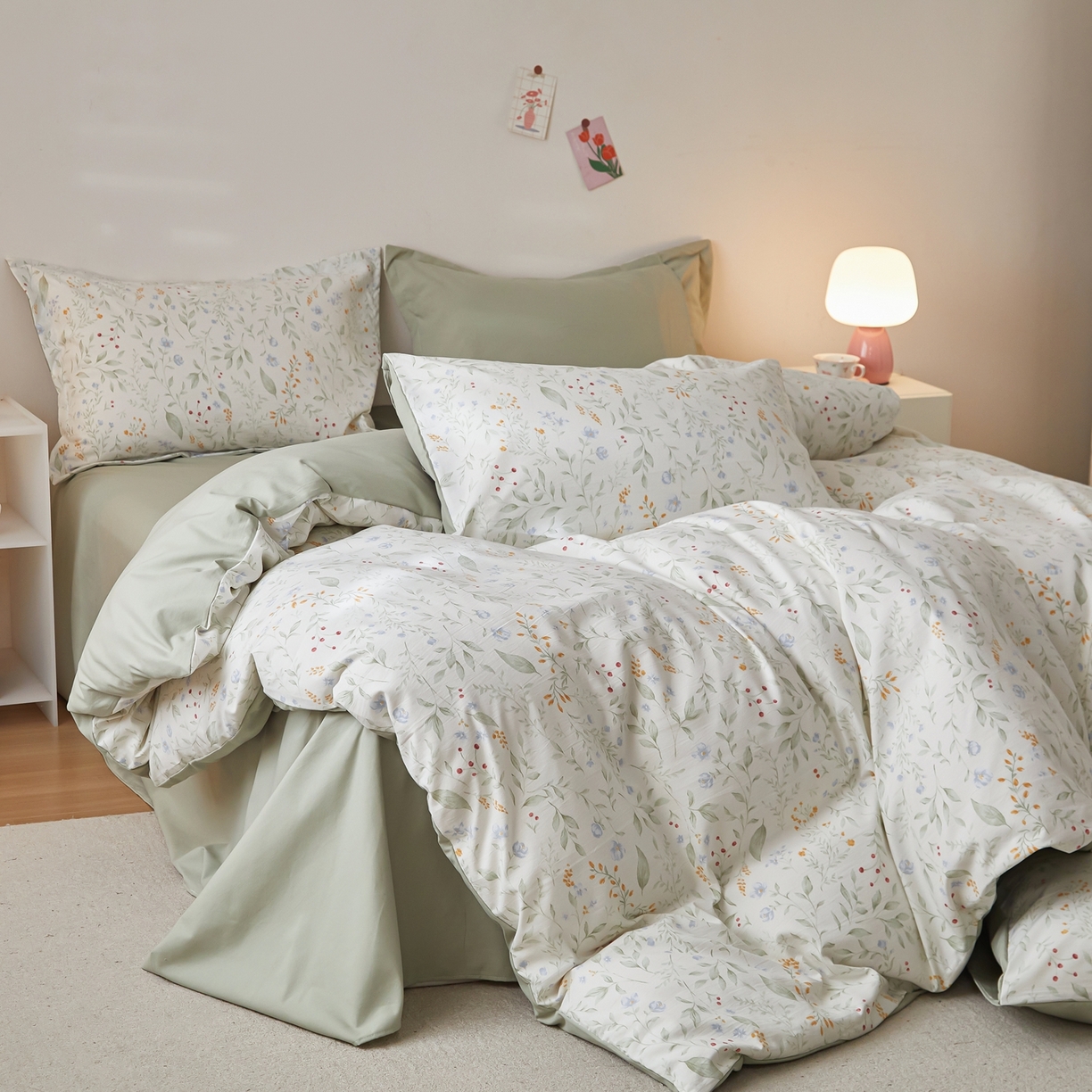 91家纺网 家纺一手货源 找家纺 梦纤绒 2026新款香云锦仿棉高克重四件套 竹影清风