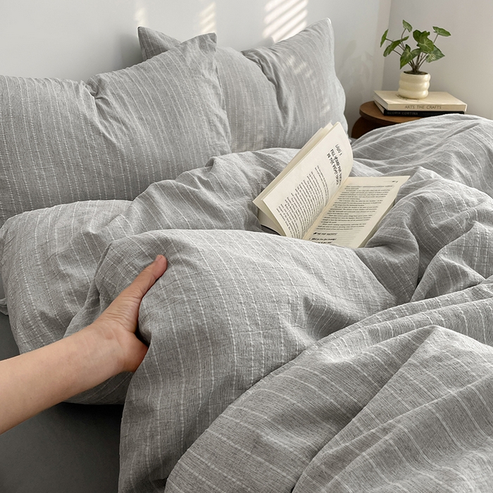 91家纺网 家纺一手货源 找家纺 （总）优承佳生活馆 2026新款高克重无印风阳离子提花工艺三件套四件套单被套系列 （提供买家秀）