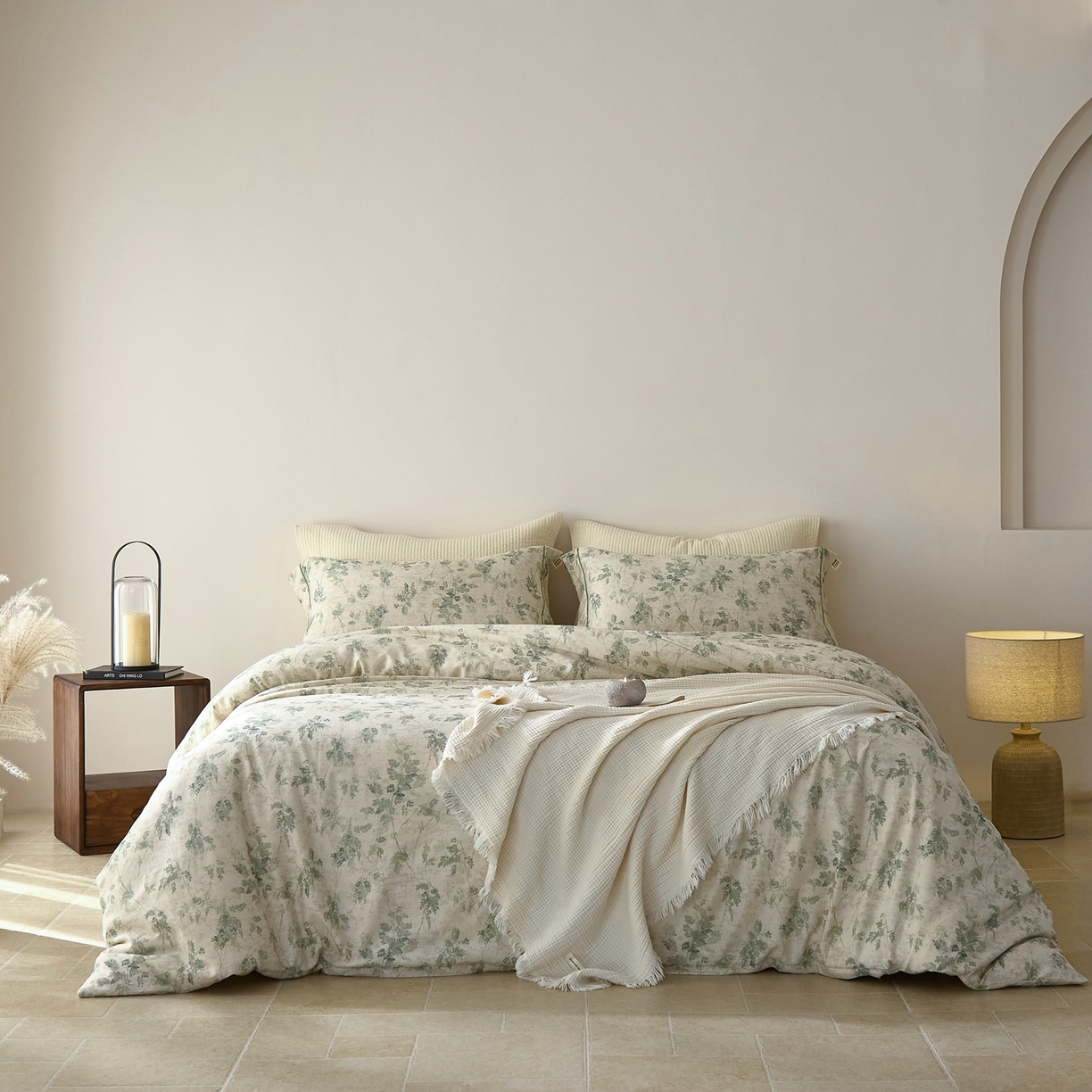 91家纺网 家纺一手货源 找家纺 莱豫家纺 2026新款亚麻棉四件套 花田醉