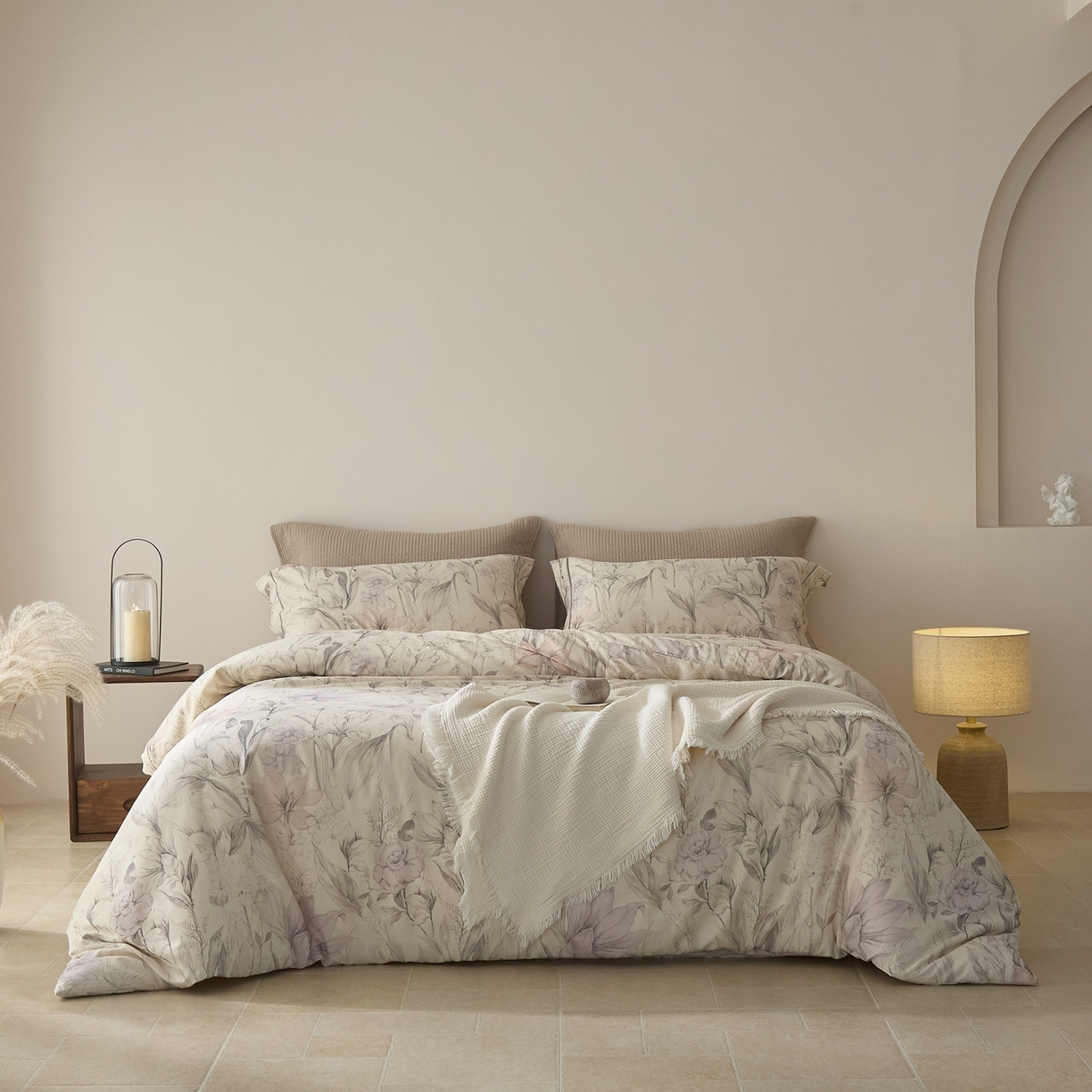 91家纺网 家纺一手货源 找家纺 莱豫家纺 2026新款亚麻棉四件套 花前月下