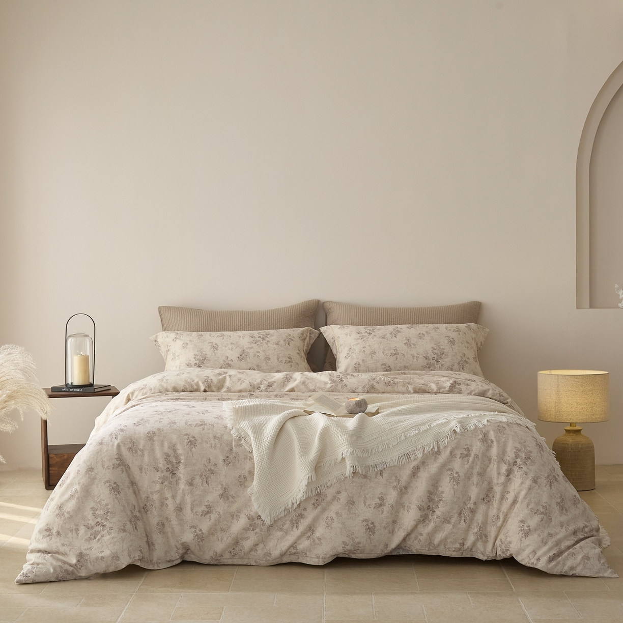 91家纺网 家纺一手货源 找家纺 莱豫家纺 2026新款亚麻棉四件套 松月