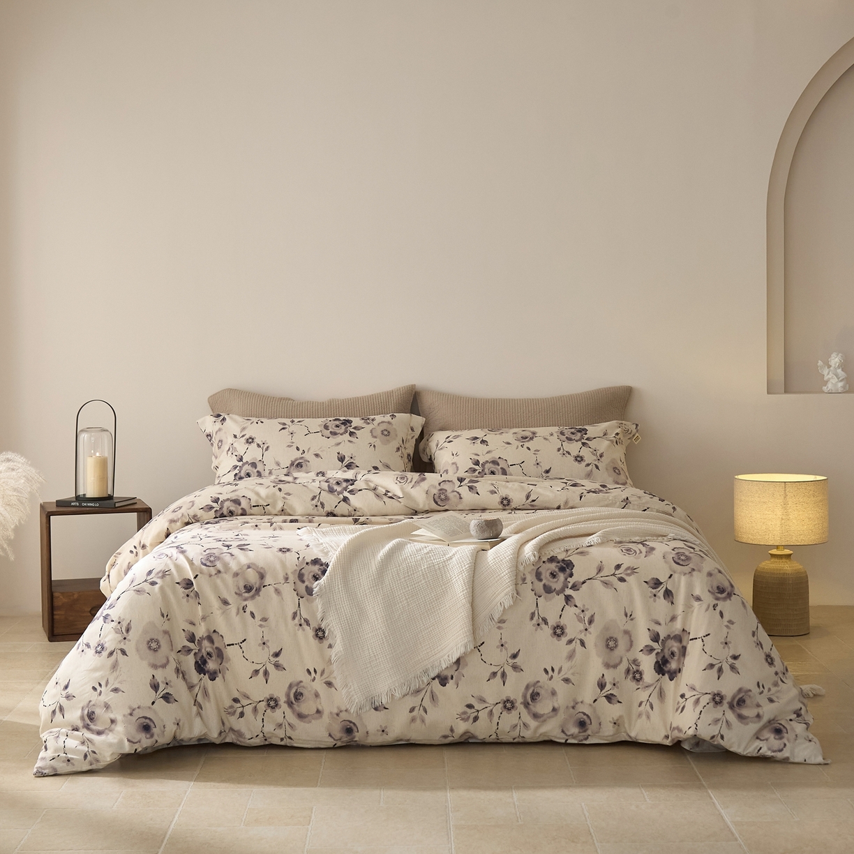 91家纺网 家纺一手货源 找家纺 莱豫家纺 2026新款亚麻棉四件套 七亩晴川