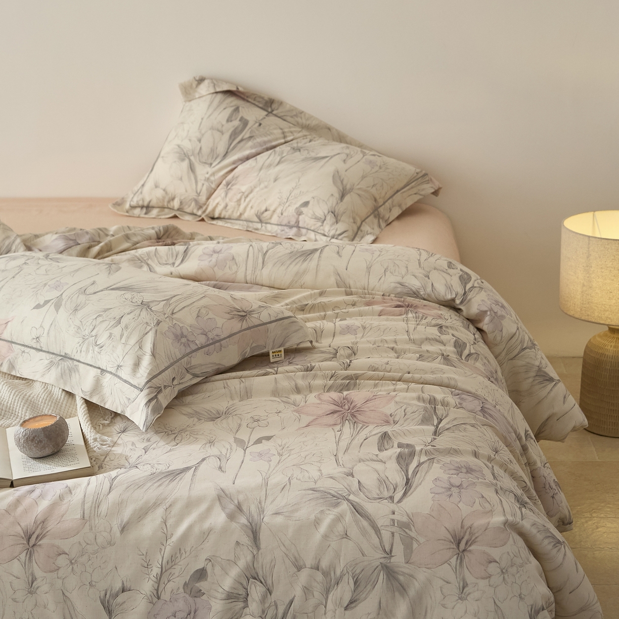 91家纺网 家纺一手货源 找家纺 莱豫家纺 2026新款亚麻棉四件套 花前月下