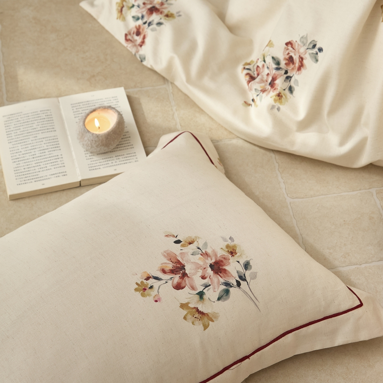 91家纺网 家纺一手货源 找家纺 莱豫家纺 2026新款亚麻棉四件套 素锦