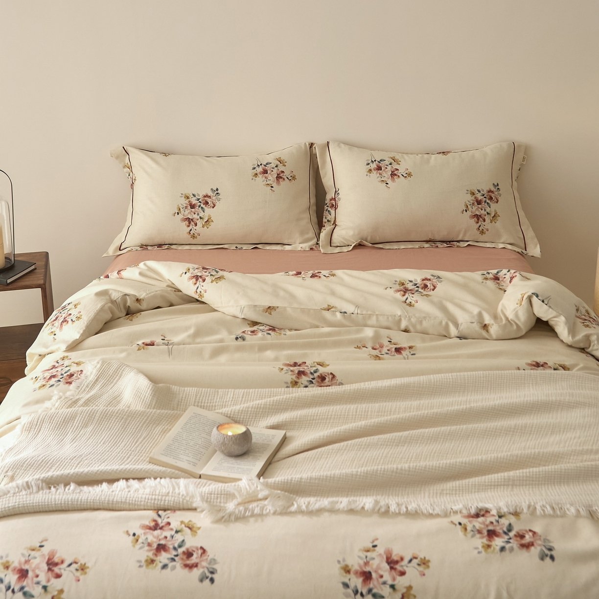 91家纺网 家纺一手货源 找家纺 莱豫家纺 2026新款亚麻棉四件套 素锦