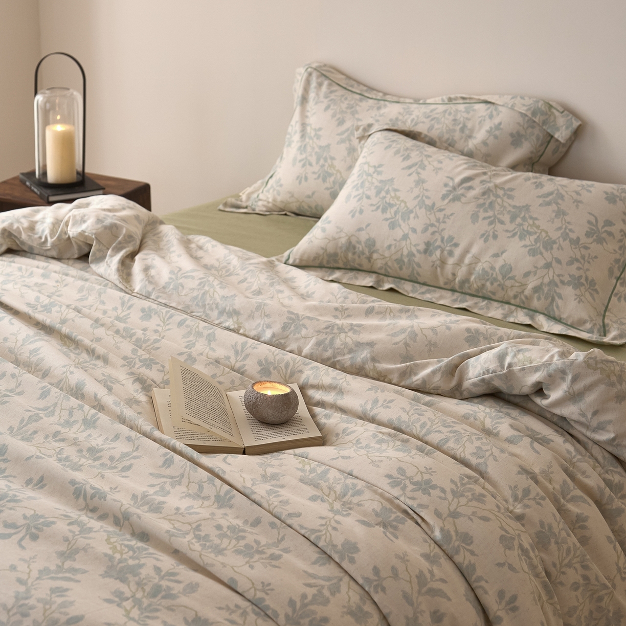 91家纺网 家纺一手货源 找家纺 莱豫家纺 2026新款亚麻棉四件套 归野集