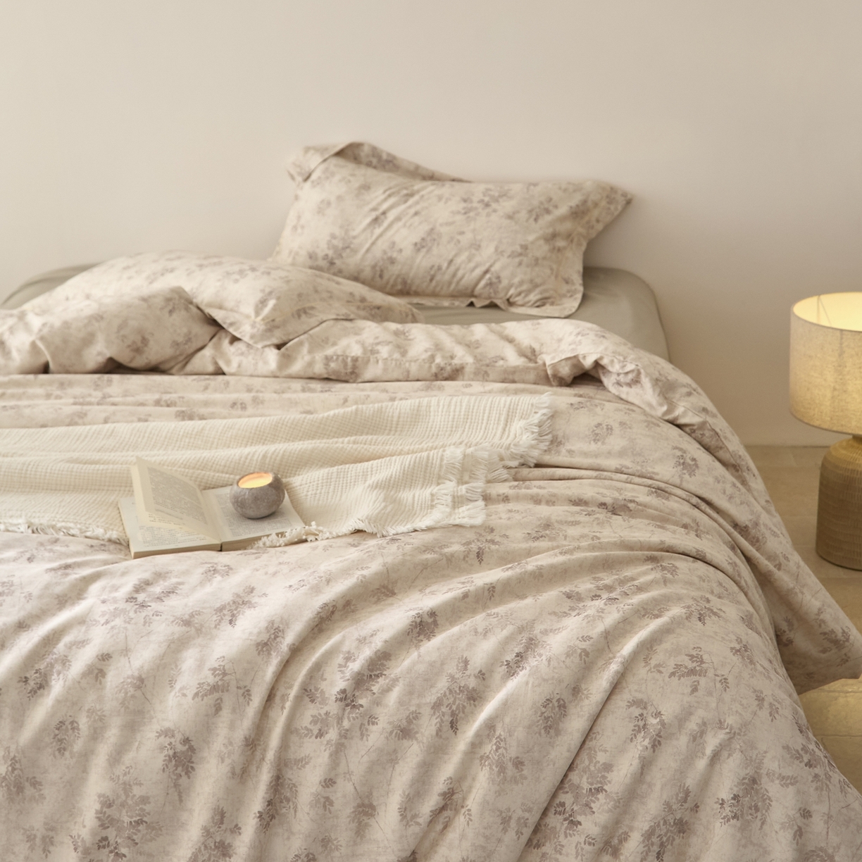 91家纺网 家纺一手货源 找家纺 莱豫家纺 2026新款亚麻棉四件套 松月