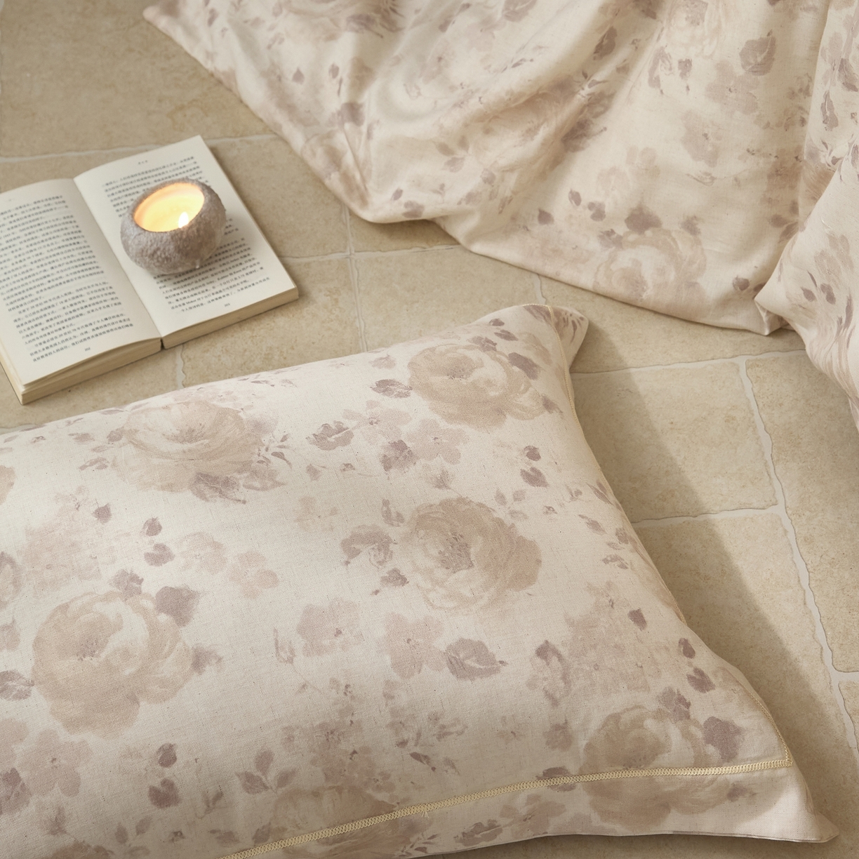 91家纺网 家纺一手货源 找家纺 莱豫家纺 2026新款亚麻棉四件套 白露