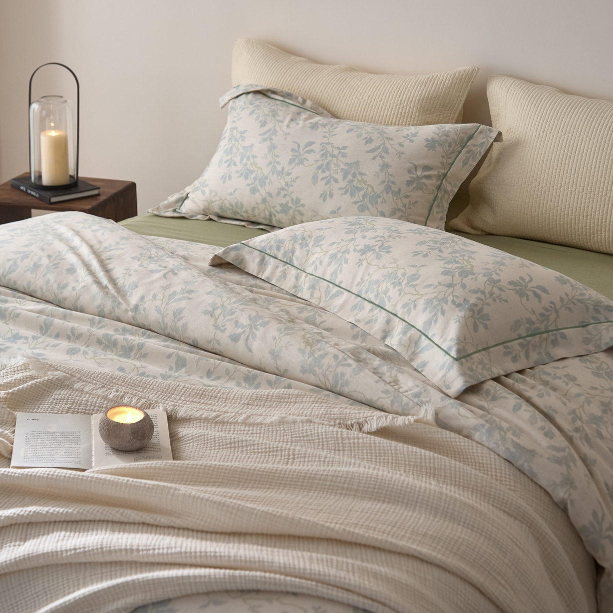 91家纺网 家纺一手货源 找家纺 莱豫家纺 2026新款亚麻棉四件套 归野集