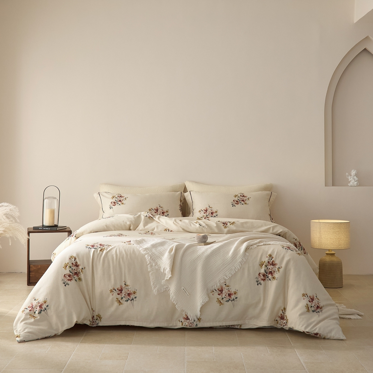 91家纺网 家纺一手货源 找家纺 莱豫家纺 2026新款亚麻棉四件套 素锦