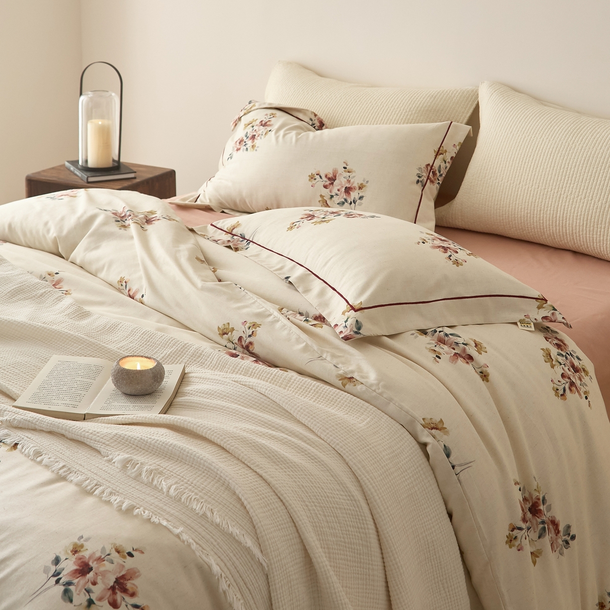 91家纺网 家纺一手货源 找家纺 莱豫家纺 2026新款亚麻棉四件套 素锦