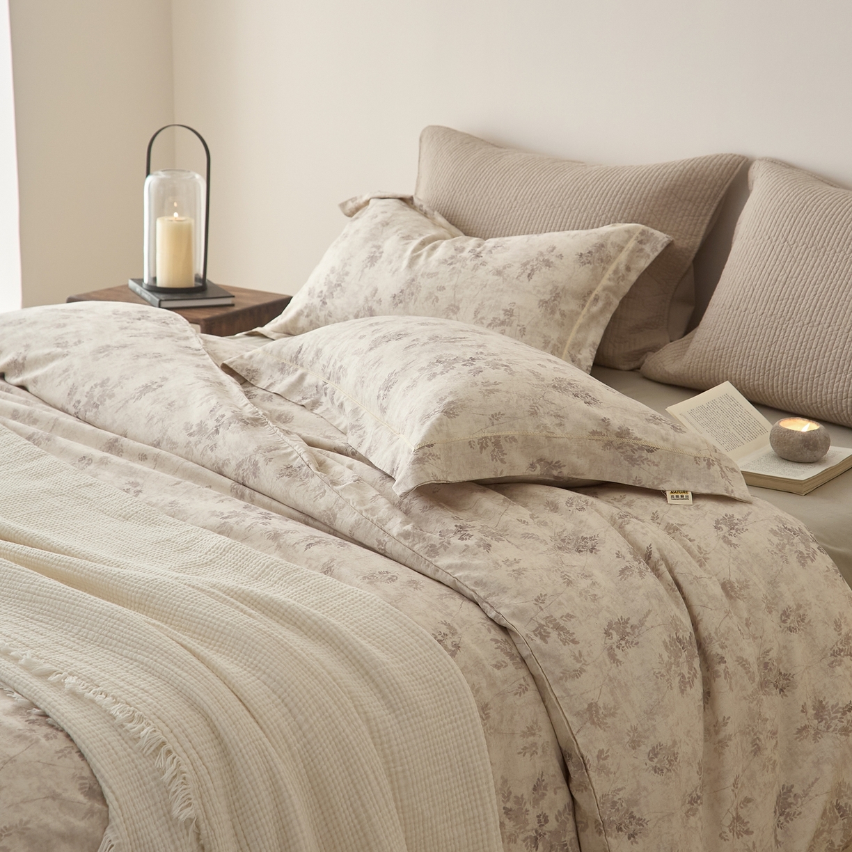 91家纺网 家纺一手货源 找家纺 莱豫家纺 2026新款亚麻棉四件套 松月