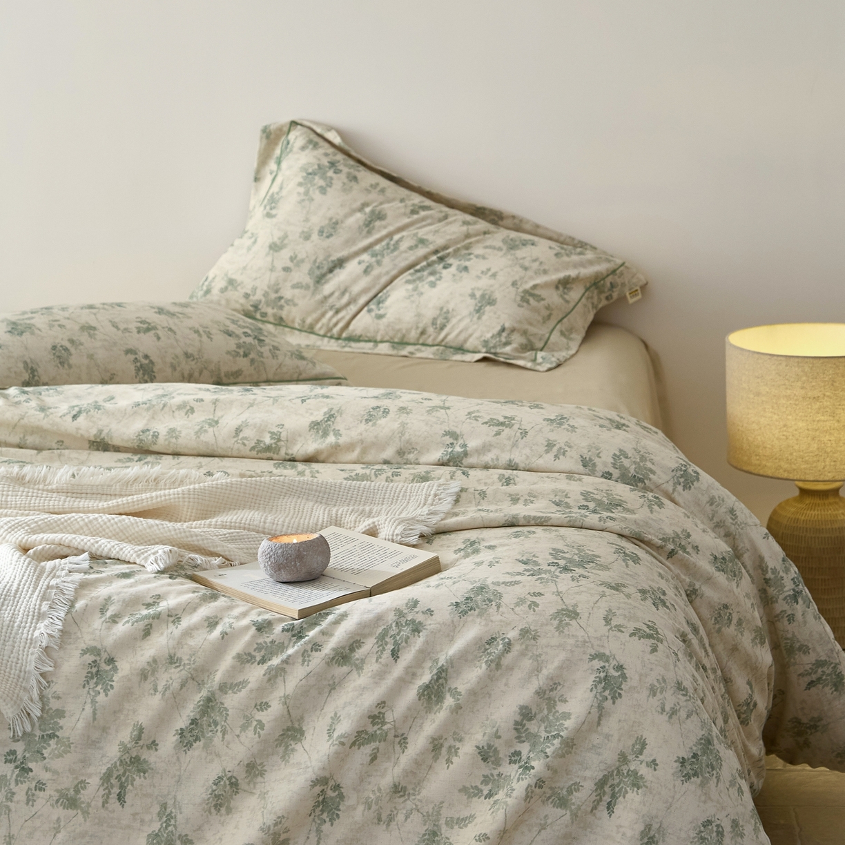 91家纺网 家纺一手货源 找家纺 莱豫家纺 2026新款亚麻棉四件套 花田醉