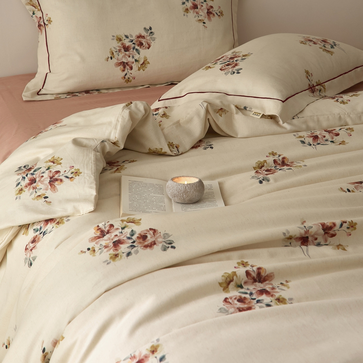 91家纺网 家纺一手货源 找家纺 莱豫家纺 2026新款亚麻棉四件套 素锦