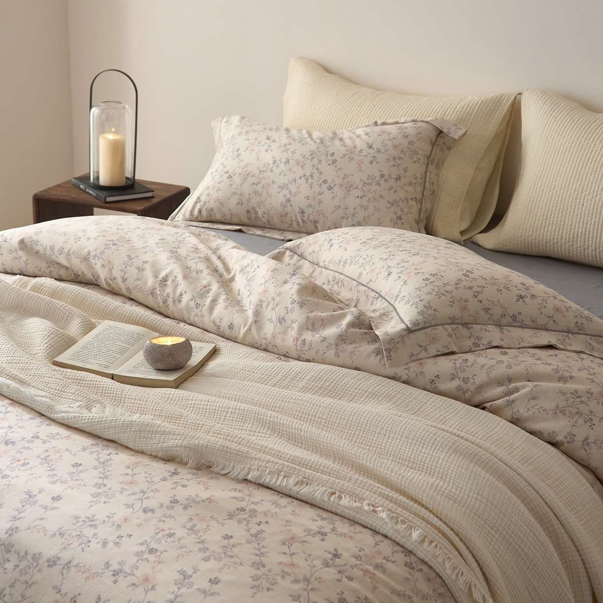 91家纺网 家纺一手货源 找家纺 莱豫家纺 2026新款亚麻棉四件套 花房