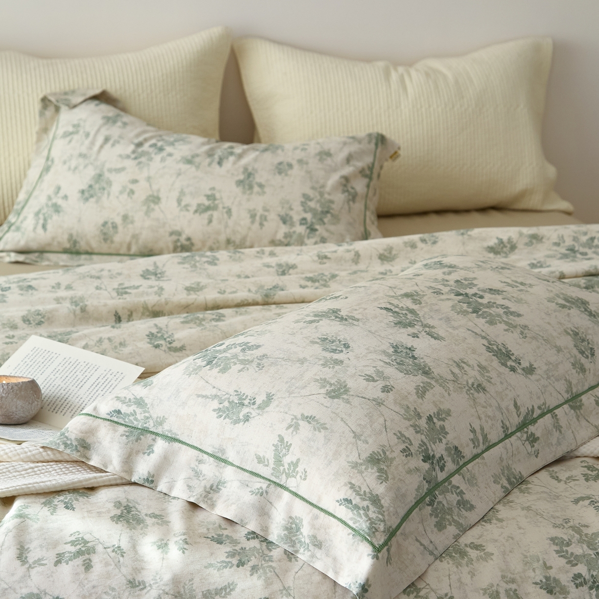 91家纺网 家纺一手货源 找家纺 莱豫家纺 2026新款亚麻棉四件套 花田醉