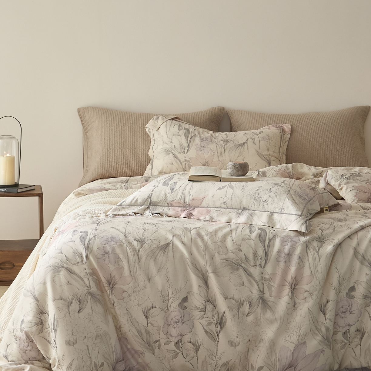 91家纺网 家纺一手货源 找家纺 莱豫家纺 2026新款亚麻棉四件套 花前月下