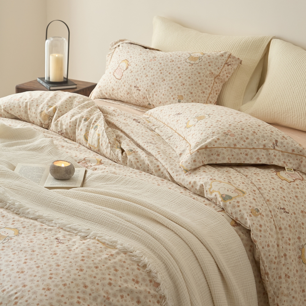 91家纺网 家纺一手货源 找家纺 莱豫家纺 2026新款亚麻棉四件套 绮梦