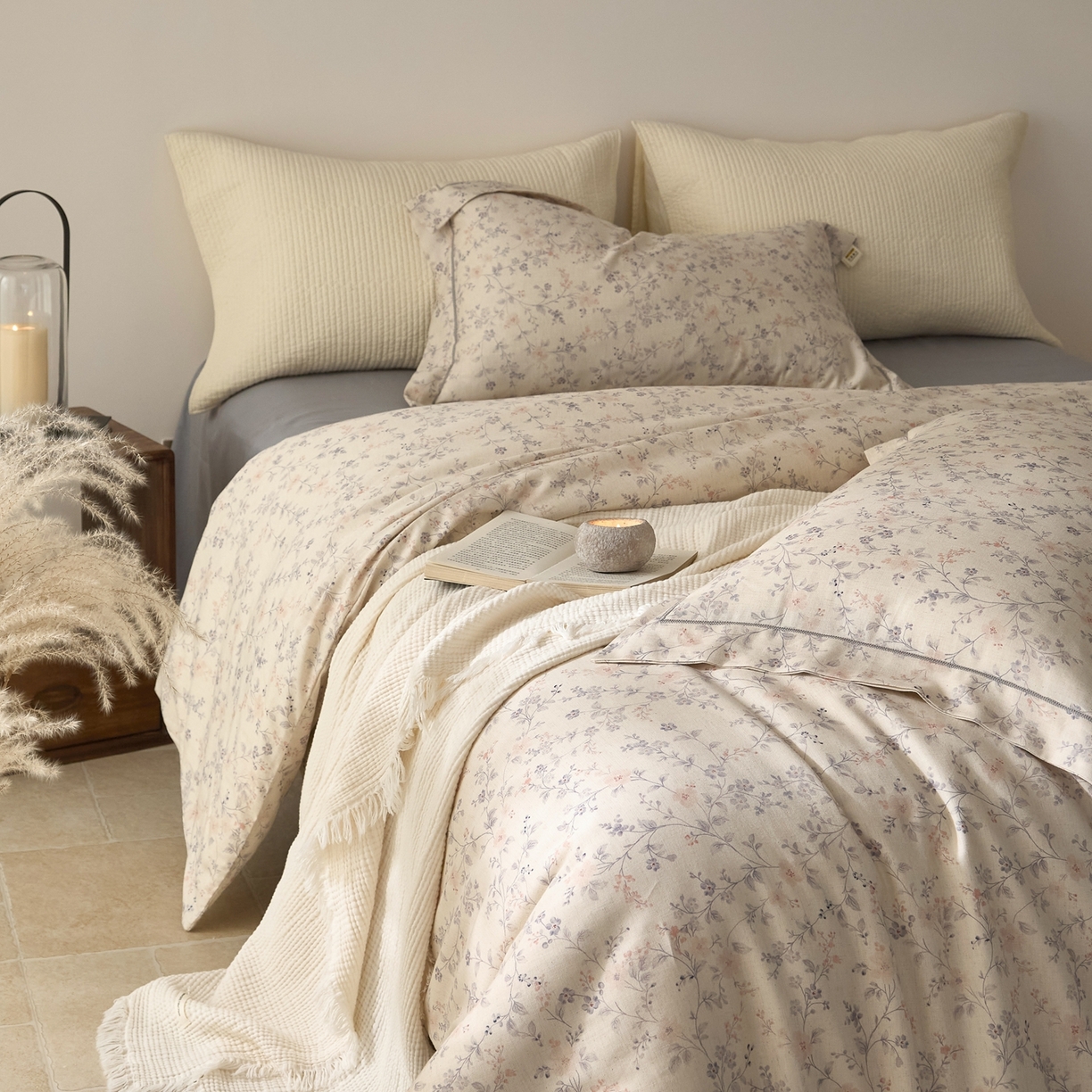 莱豫家纺 2026新款亚麻棉四件套 花房