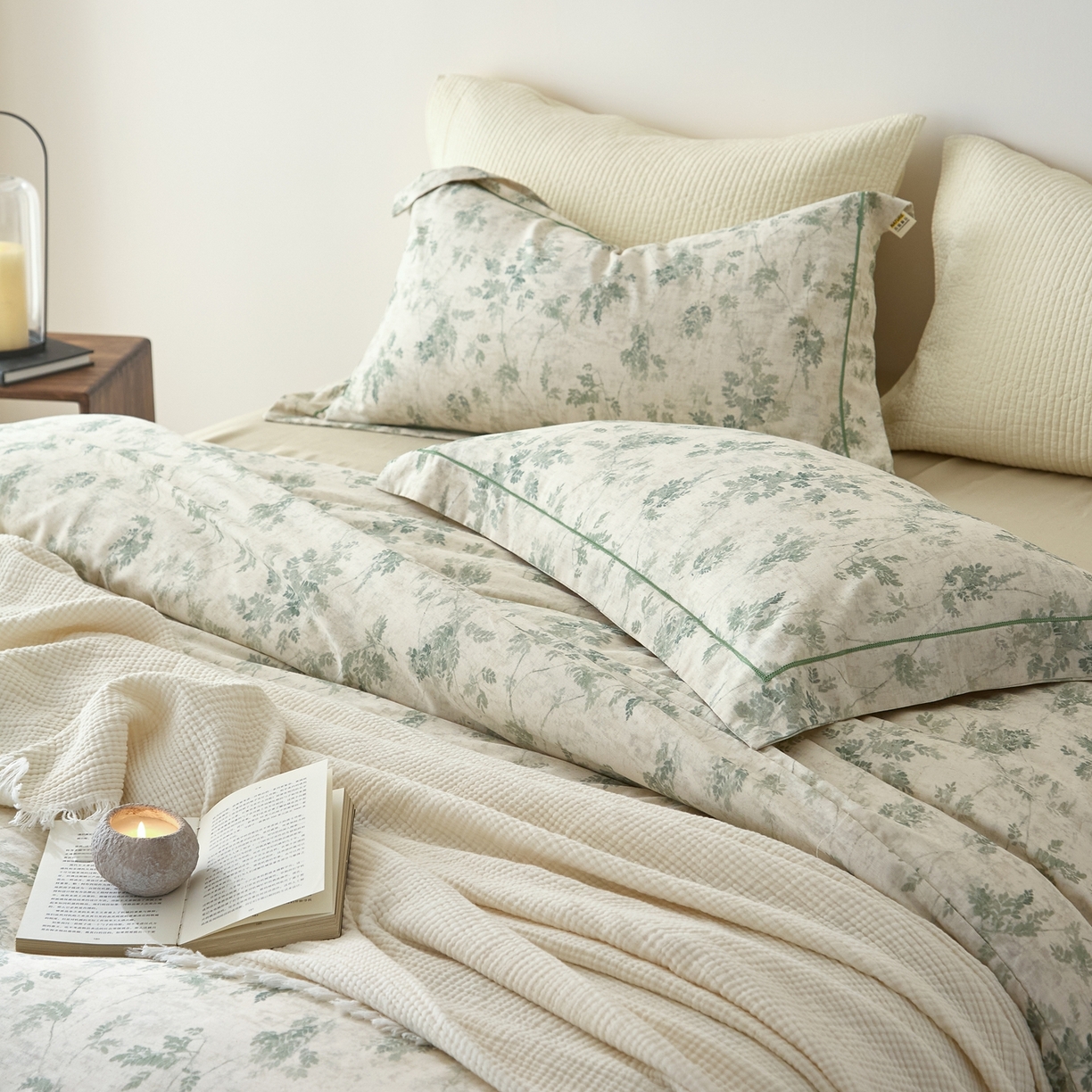 91家纺网 家纺一手货源 找家纺 莱豫家纺 2026新款亚麻棉四件套 花田醉