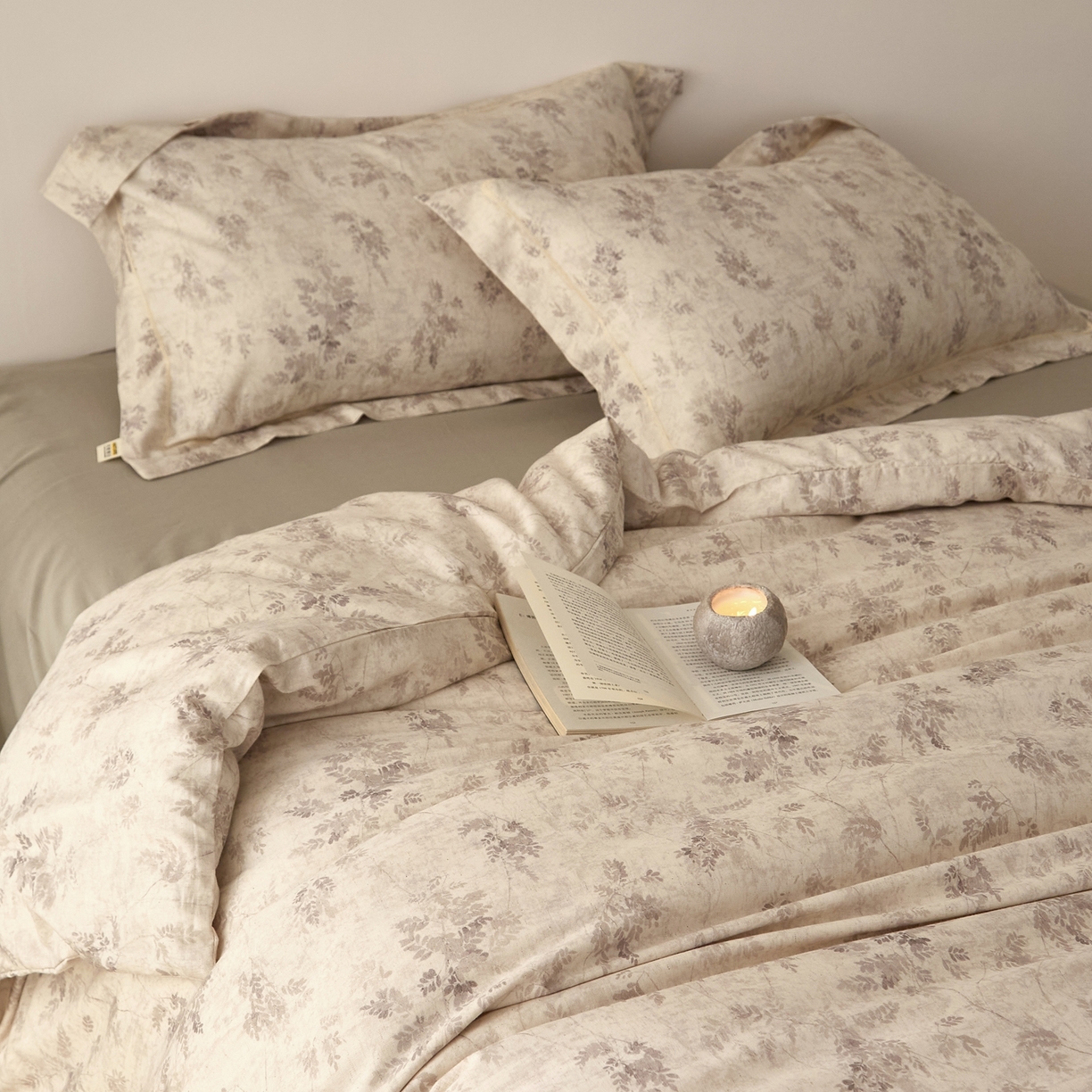 91家纺网 家纺一手货源 找家纺 莱豫家纺 2026新款亚麻棉四件套 松月