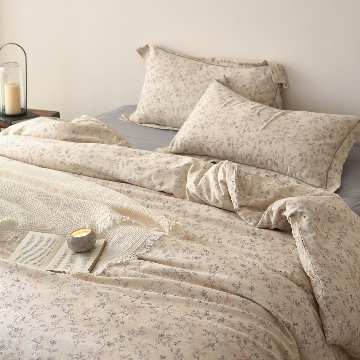 91家纺网 家纺一手货源 找家纺 莱豫家纺 2026新款亚麻棉四件套 花房