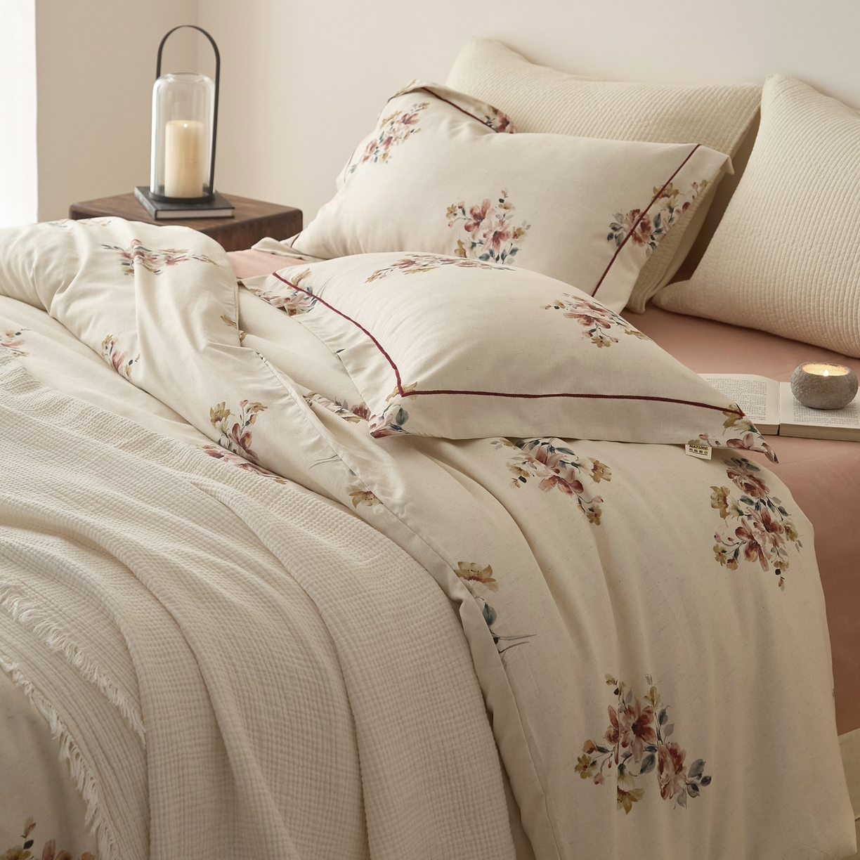 91家纺网 家纺一手货源 找家纺 莱豫家纺 2026新款亚麻棉四件套 素锦